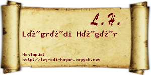 Légrádi Hágár névjegykártya